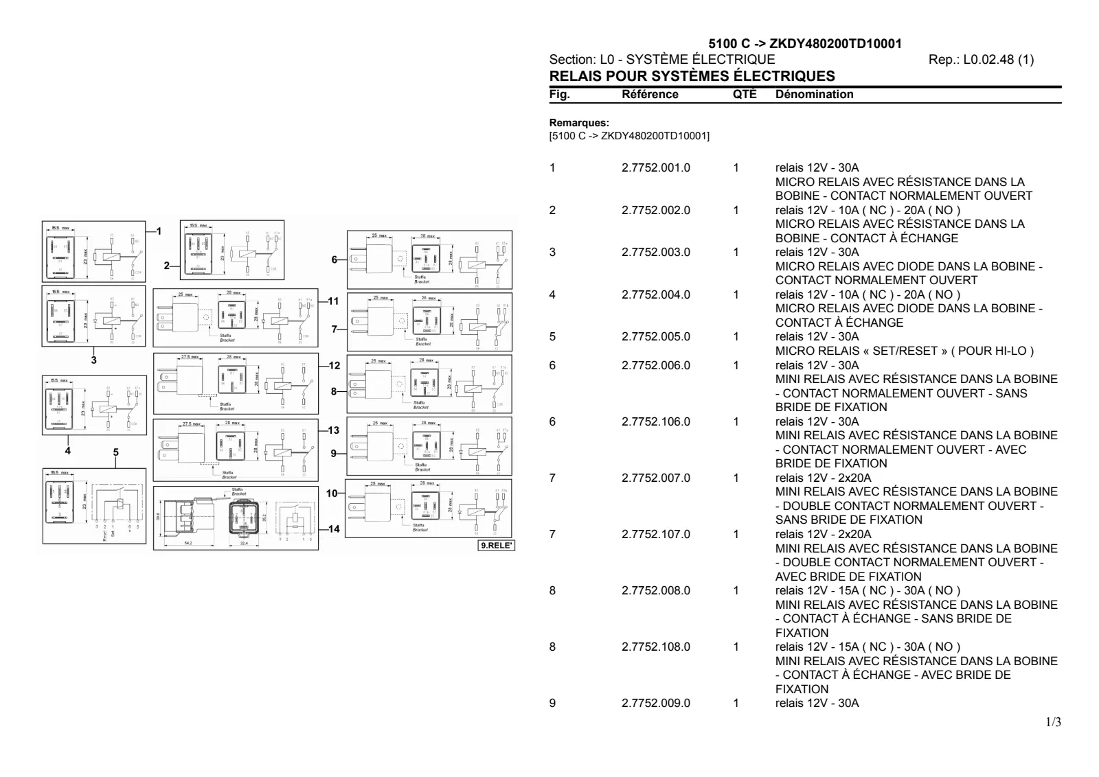 Catalogue de pièces détachées: 5100 C → ZKDY480200TD10001 – parts catalogue sample 4