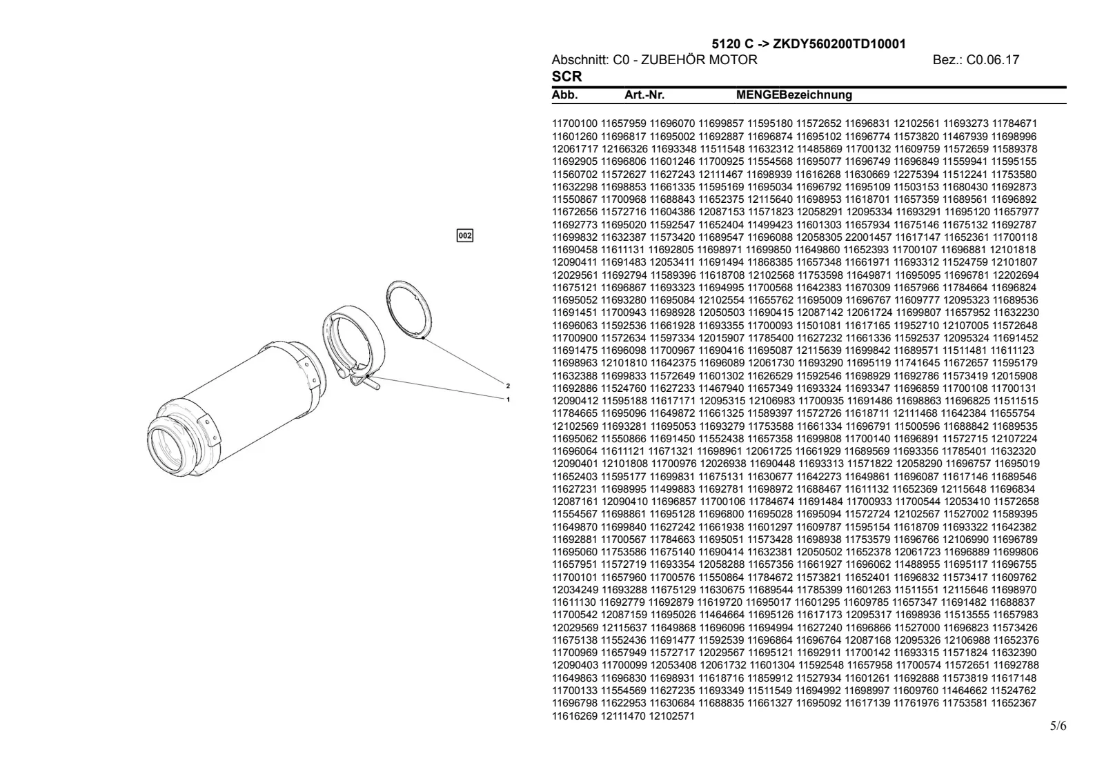 Ersatzteilkatalog: 5120 C → ZKDY560200TD10001 – parts catalogue sample 2