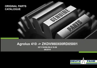 Parts Catalogue: AGROLUX 410 → ZKDV9801W0RD5001 – parts catalogue cover