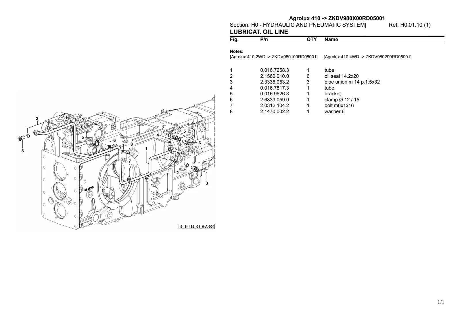 Parts Catalogue: AGROLUX 410 → ZKDV9801W0RD5001 – parts catalogue sample 3