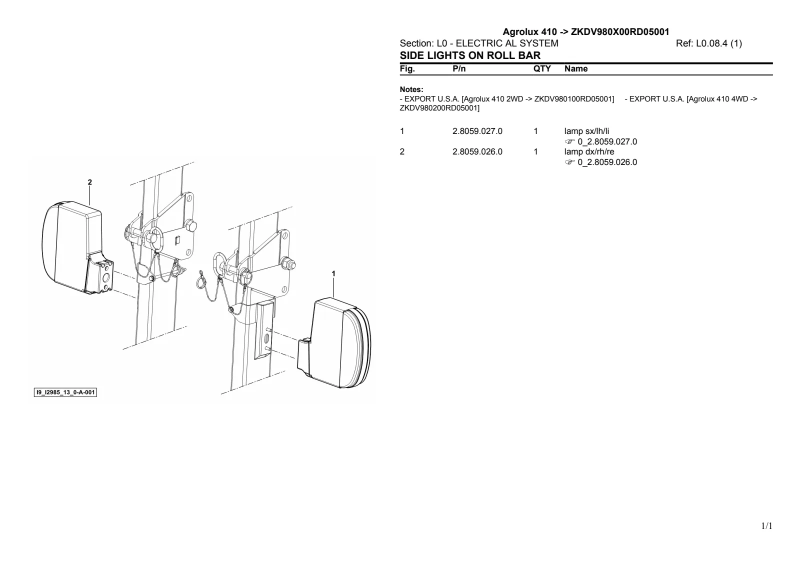 Parts Catalogue: AGROLUX 410 → ZKDV9801W0RD5001 – parts catalogue sample 4