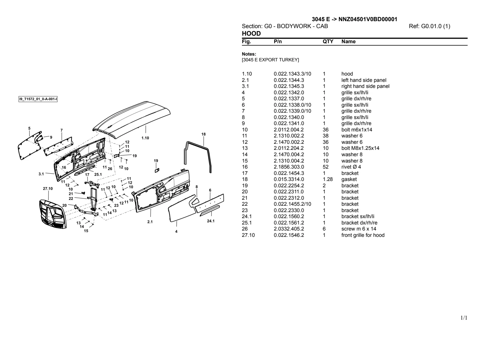 Parts Catalogue: 3045 E → NNZ04501V0BD00001 – parts catalogue sample 2