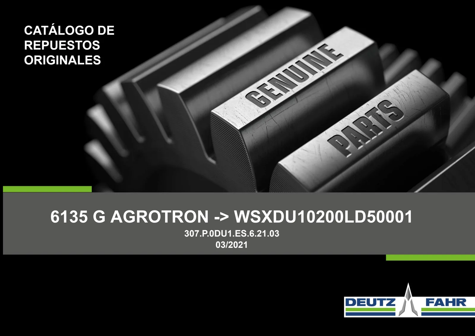 Catálogo de repuestos: 6135 G AGROTRON → WSXDU10200LD50001 – parts catalogue cover