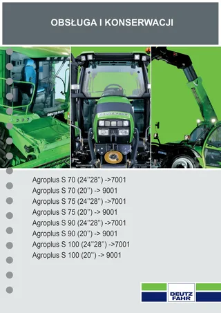 Instrukcja operatora: AGROPLUS S 70 (20'') → D10N673WVT09001 – manual cover