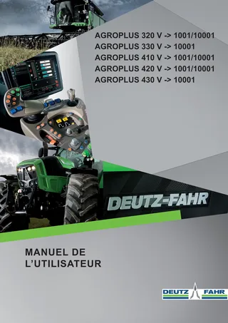 Manuel de l'utilisateur: AGROPLUS 320 V → ZKDP7202W0TD01001 / 10001 – manual cover