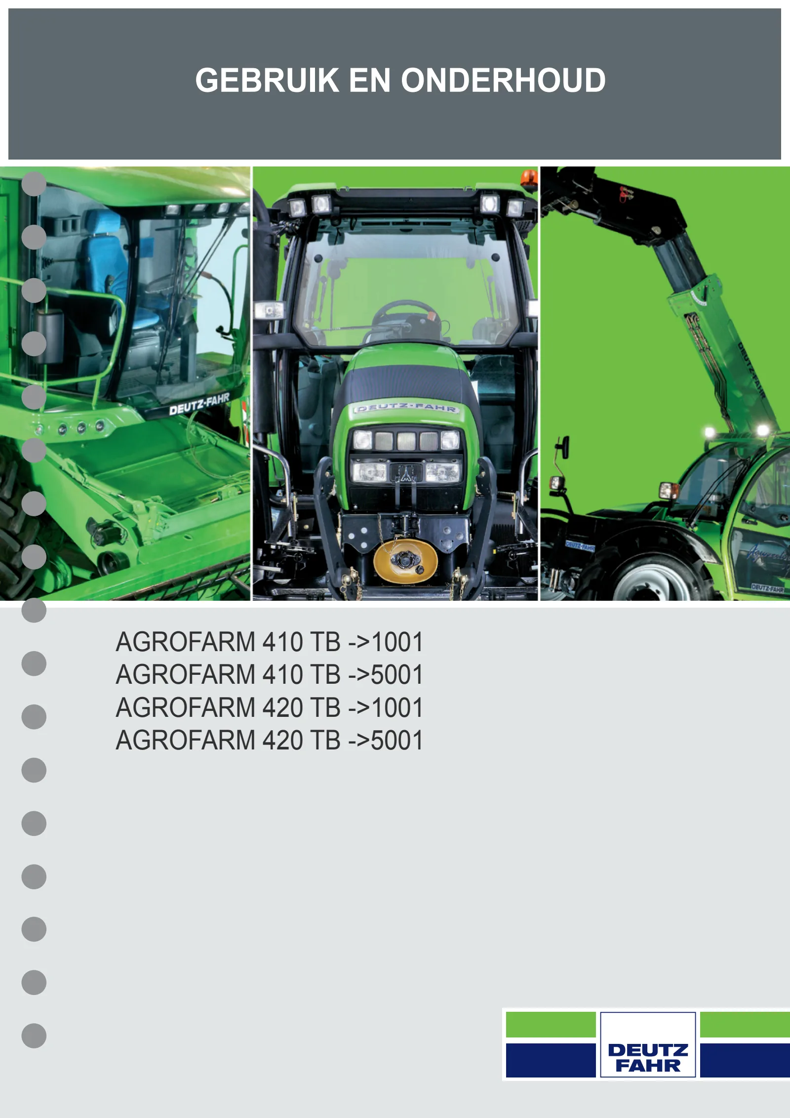 Bedieningshandleiding: AGROFARM 410 TB → ZKDR1302W0TD01001
