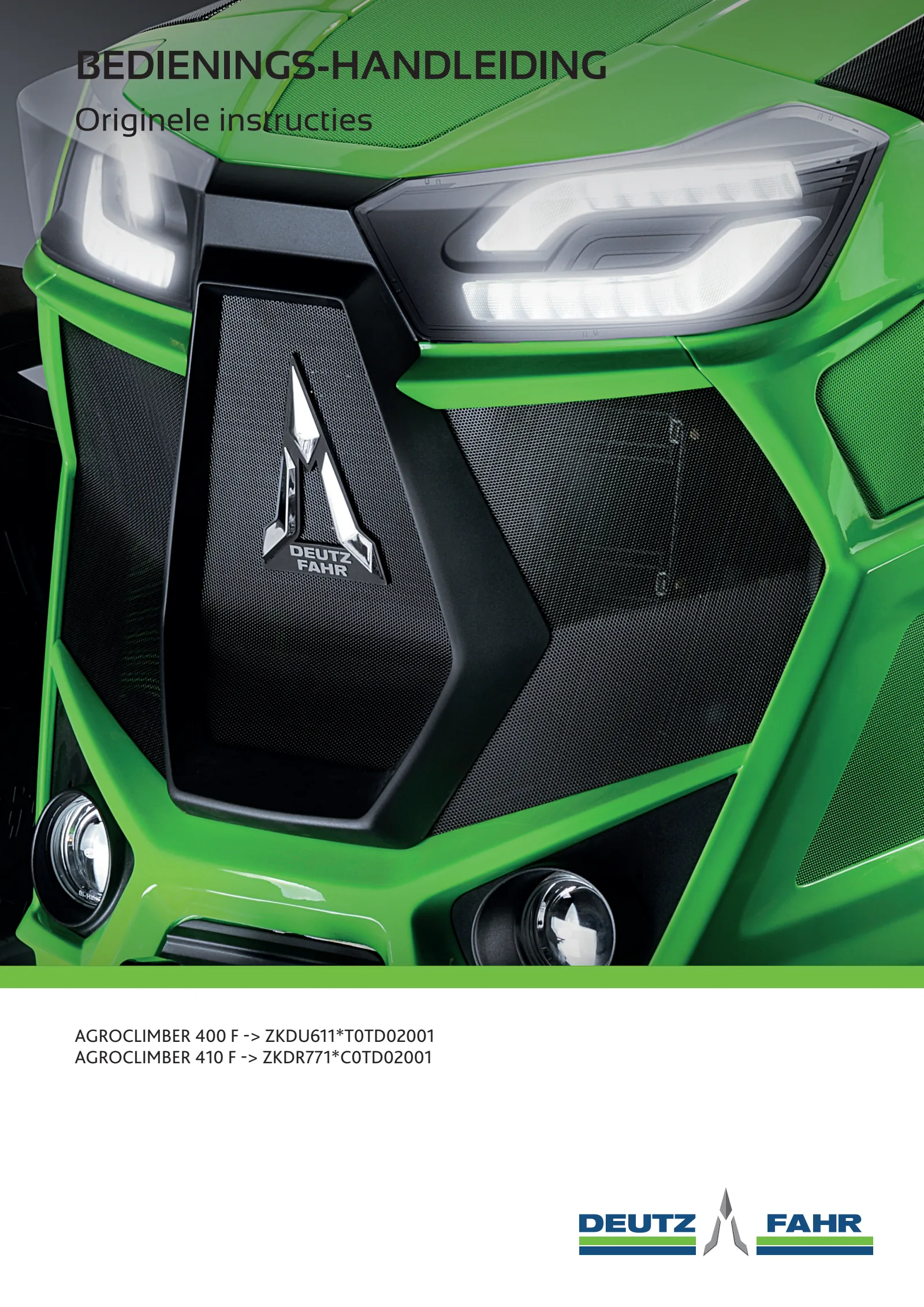 Bedieningshandleiding: AGROCLIMBER 400 F → ZKDU611*T0TD02001