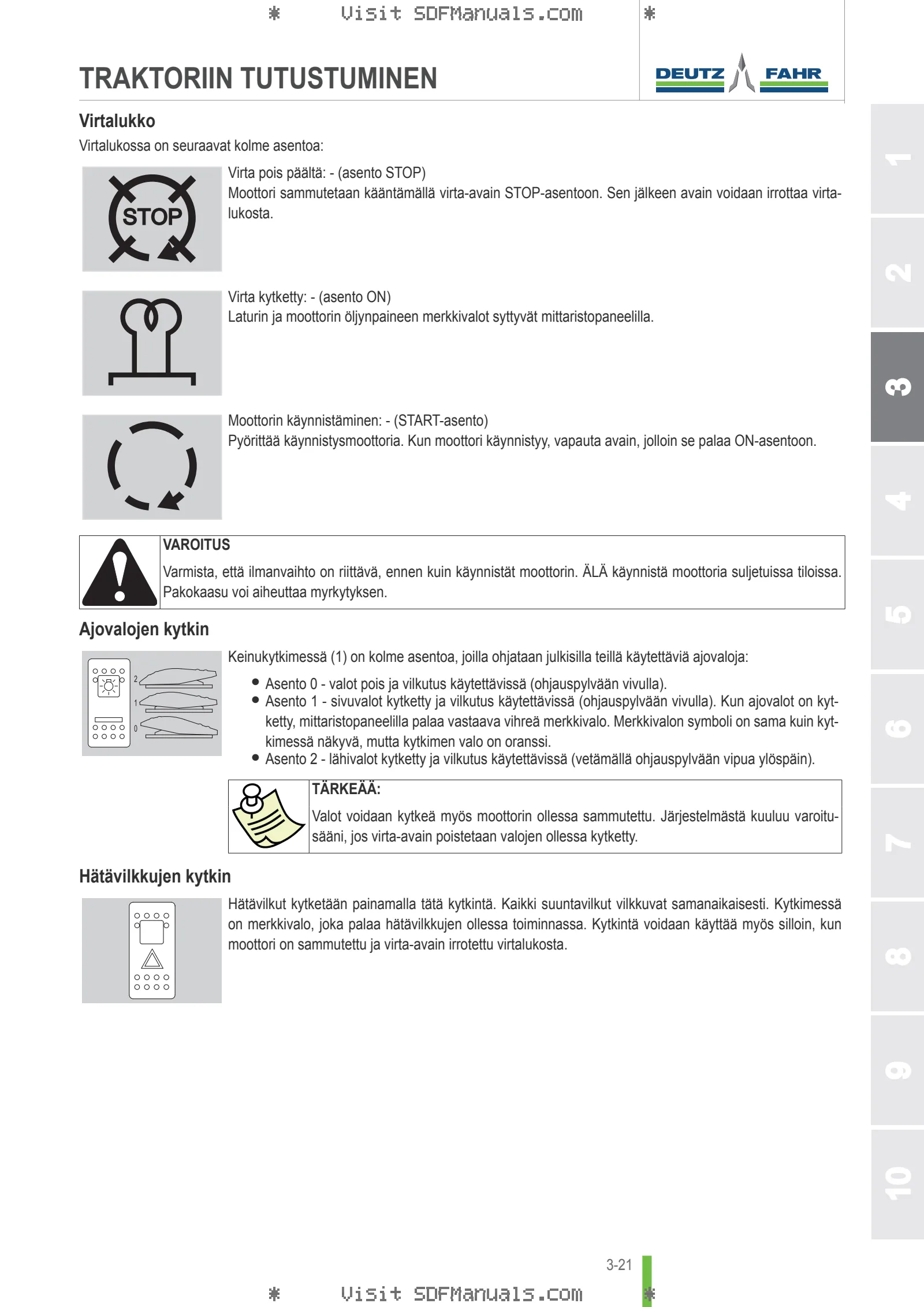 Käyttäjän opas: AGROPLUS 310 ECOLINE → ZKDT0102W0TD10001 / 25001 – sample manual page 1