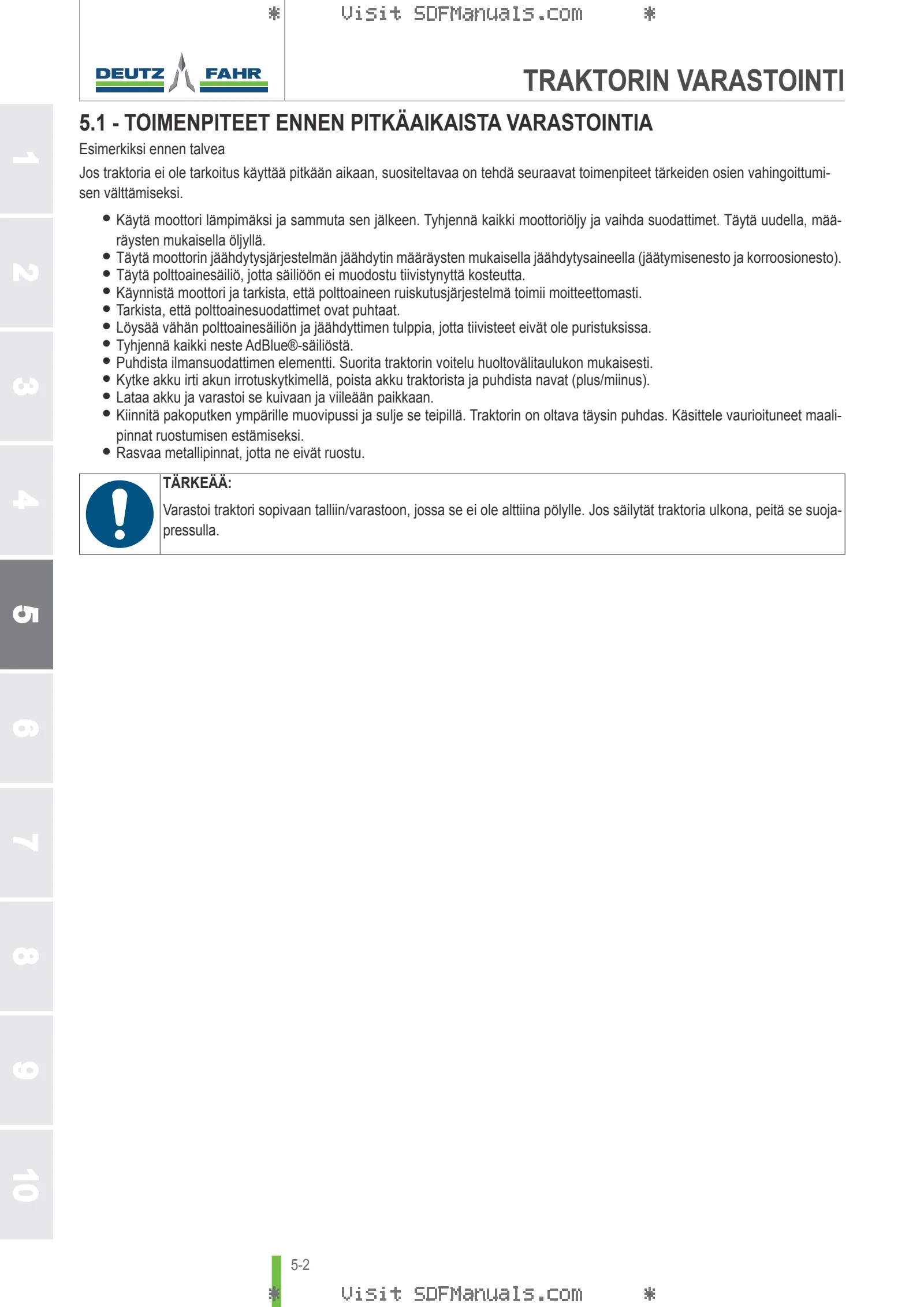 Käyttäjän opas: 6150.4 TTV Agrotron → WSXV750200LD50001 – sample manual page 3