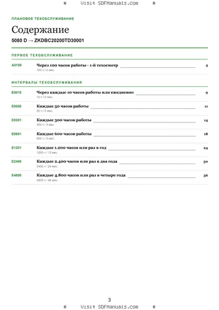 Плановое техобслуживание: 5080 D → ZKDBC20200TD30001 – maintenance schedule sample
