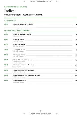 Mantenimiento programado: 6165.4 AGROTRON → WSXBZ20200LD10001 – maintenance schedule sample