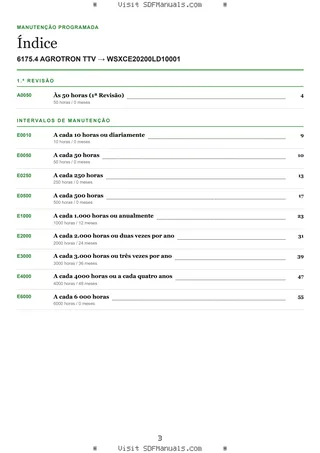 Manutenção programada: 6175.4 AGROTRON TTV → WSXCE20200LD10001 – maintenance schedule sample