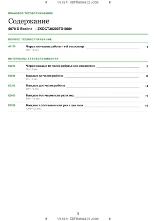 Плановое техобслуживание: 5070 D Ecoline → ZKDCT30200TD10001 – maintenance schedule sample