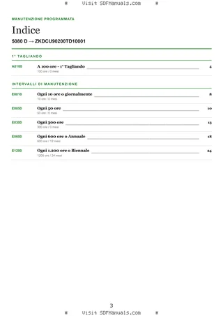 Manutenzione programmata: 5080 D → ZKDCU90200TD10001 – maintenance schedule sample