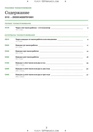 Плановое техобслуживание: 5115 → ZKDDC40200TD10001 – maintenance schedule sample
