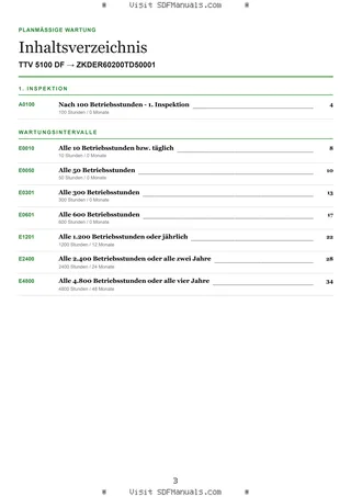 Planmäßige Wartung: TTV 5100 DF → ZKDER60200TD50001 – maintenance schedule sample