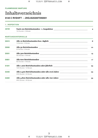 Planmäßige Wartung: 6145 C RVSHIFT → ZKDJS20200TD50001 – maintenance schedule sample