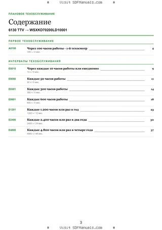 Плановое техобслуживание: 6130 TTV → WSXKD70200LD10001 – maintenance schedule sample