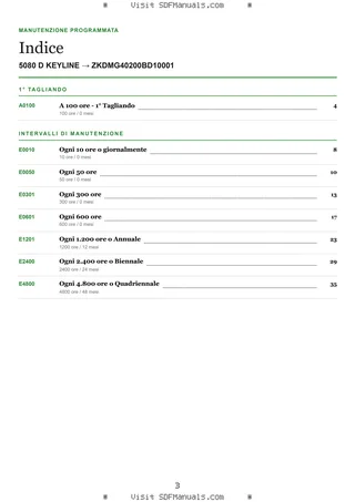 Manutenzione programmata: 5080 D KEYLINE → ZKDMG40200BD10001 – maintenance schedule sample