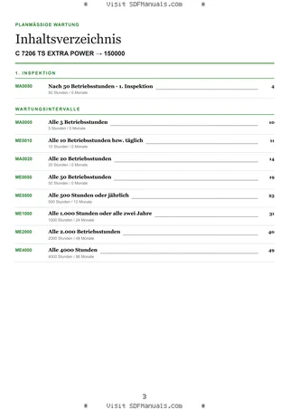 Planmäßige Wartung: C 7206 TS EXTRA POWER → 150000 – maintenance schedule sample