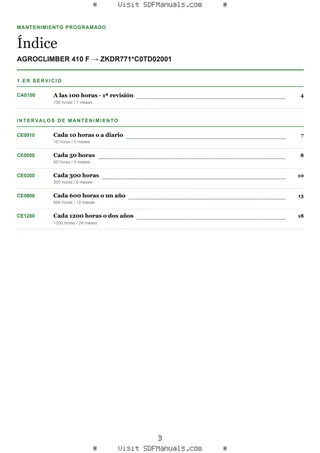 Mantenimiento programado: AGROCLIMBER 410 F → ZKDR771*C0TD02001 – maintenance schedule sample
