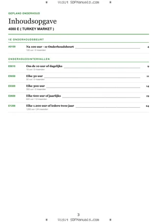 Gepland onderhoud: 4080 E ( TURKEY MARKET ) – maintenance schedule sample