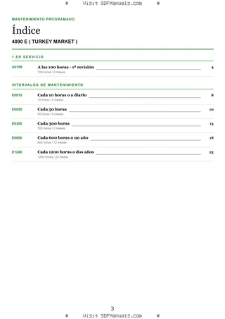 Mantenimiento programado: 4090 E ( TURKEY MARKET ) – maintenance schedule sample