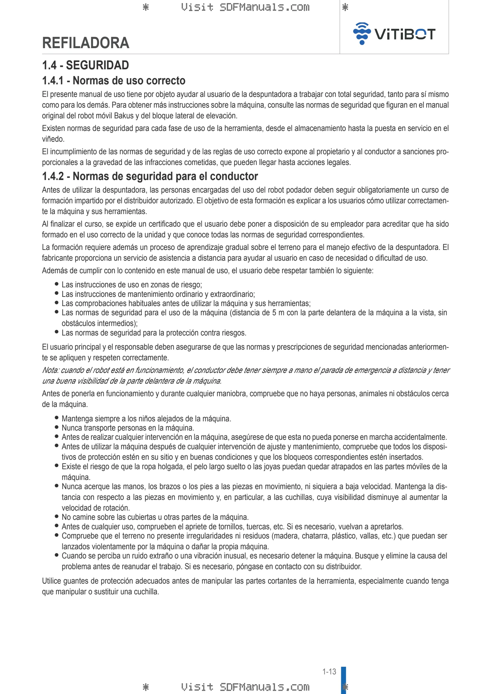 Manual del conductor: TRIMMER – sample manual page 2
