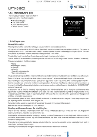Operator's manual: LIFTING BOX – sample manual page 1
