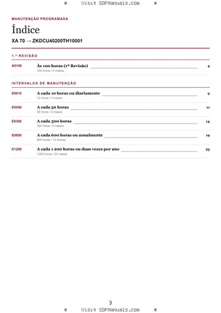 Manutenção programada: XA 70 → ZKDCU40200TH10001 – maintenance schedule sample