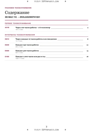 Плановое техобслуживание: XB MAX 110 → ZKDL8202W0TH1001 – maintenance schedule sample