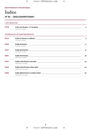 Mantenimiento programado: XF 90 → ZKDLK202W0TH50001 – maintenance schedule sample
