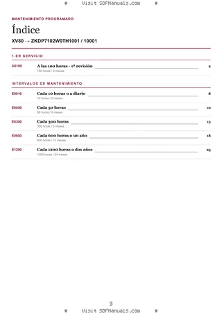 Mantenimiento programado: XV80 → ZKDP7102W0TH1001 / 10001 – maintenance schedule sample