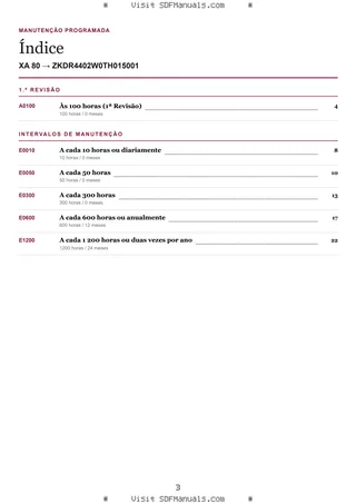 Manutenção programada: XA 80 → ZKDR4402W0TH015001 – maintenance schedule sample