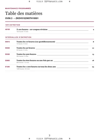 Maintenance programmée: XV90.3 → ZKDV0102W0TH10001 – maintenance schedule sample