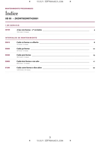Mantenimiento programado: XB 90 → ZKDW7802W0TH20001 – maintenance schedule sample