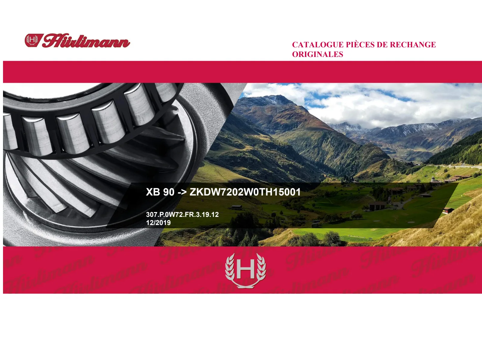 Catalogue de pièces détachées: XB 90 → ZKDW7202W0TH15001 – parts catalogue cover