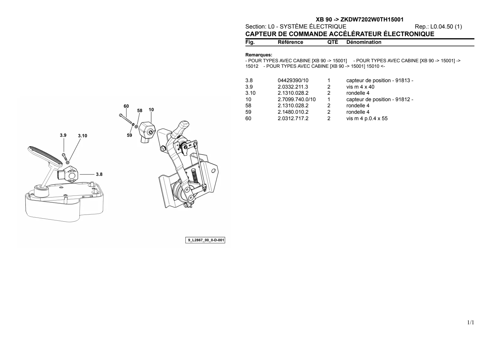 Catalogue de pièces détachées: XB 90 → ZKDW7202W0TH15001 – parts catalogue sample 4