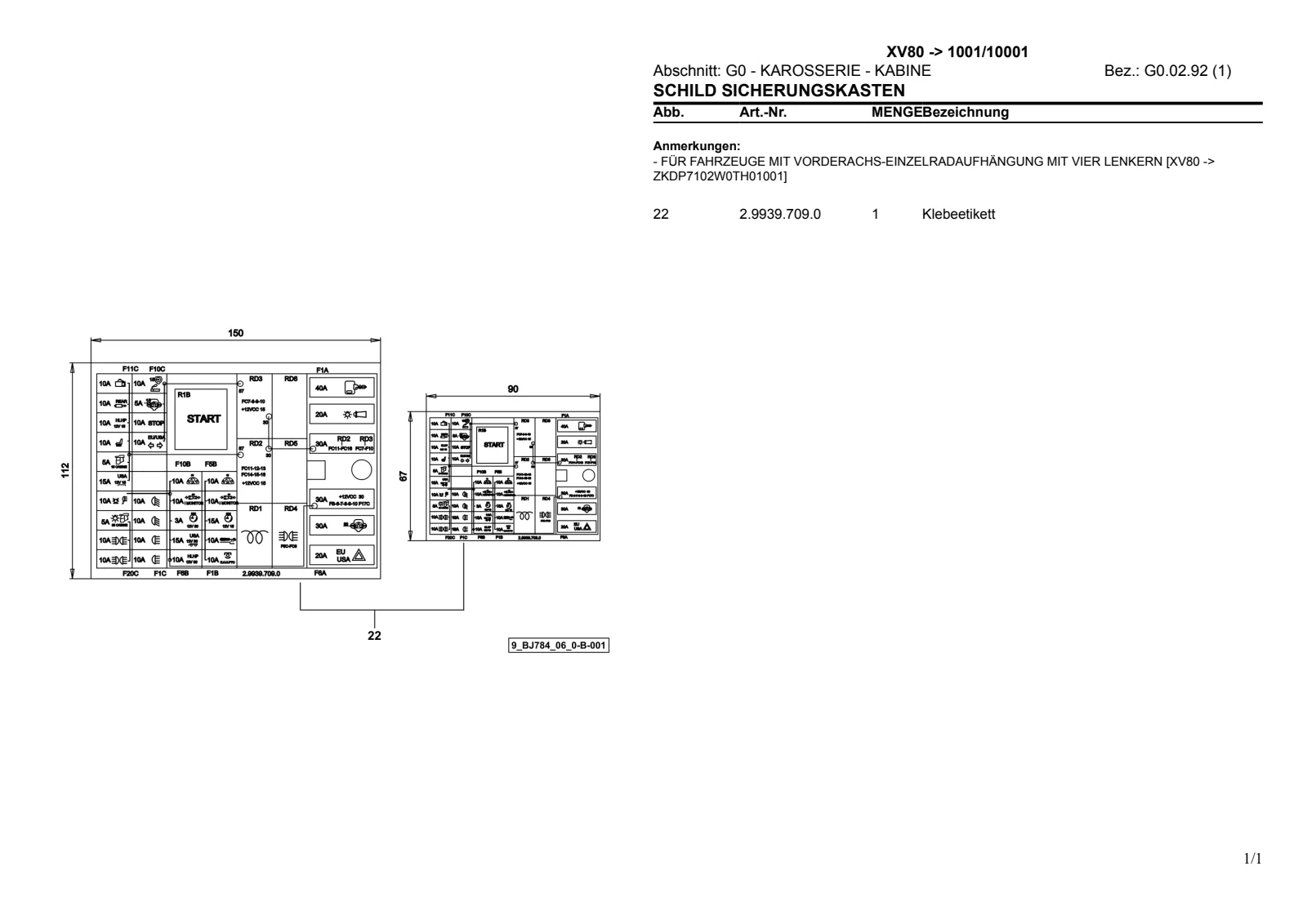 Ersatzteilkatalog: XV80 → ZKDP7102W0TH1001 / 10001 – parts catalogue sample 2