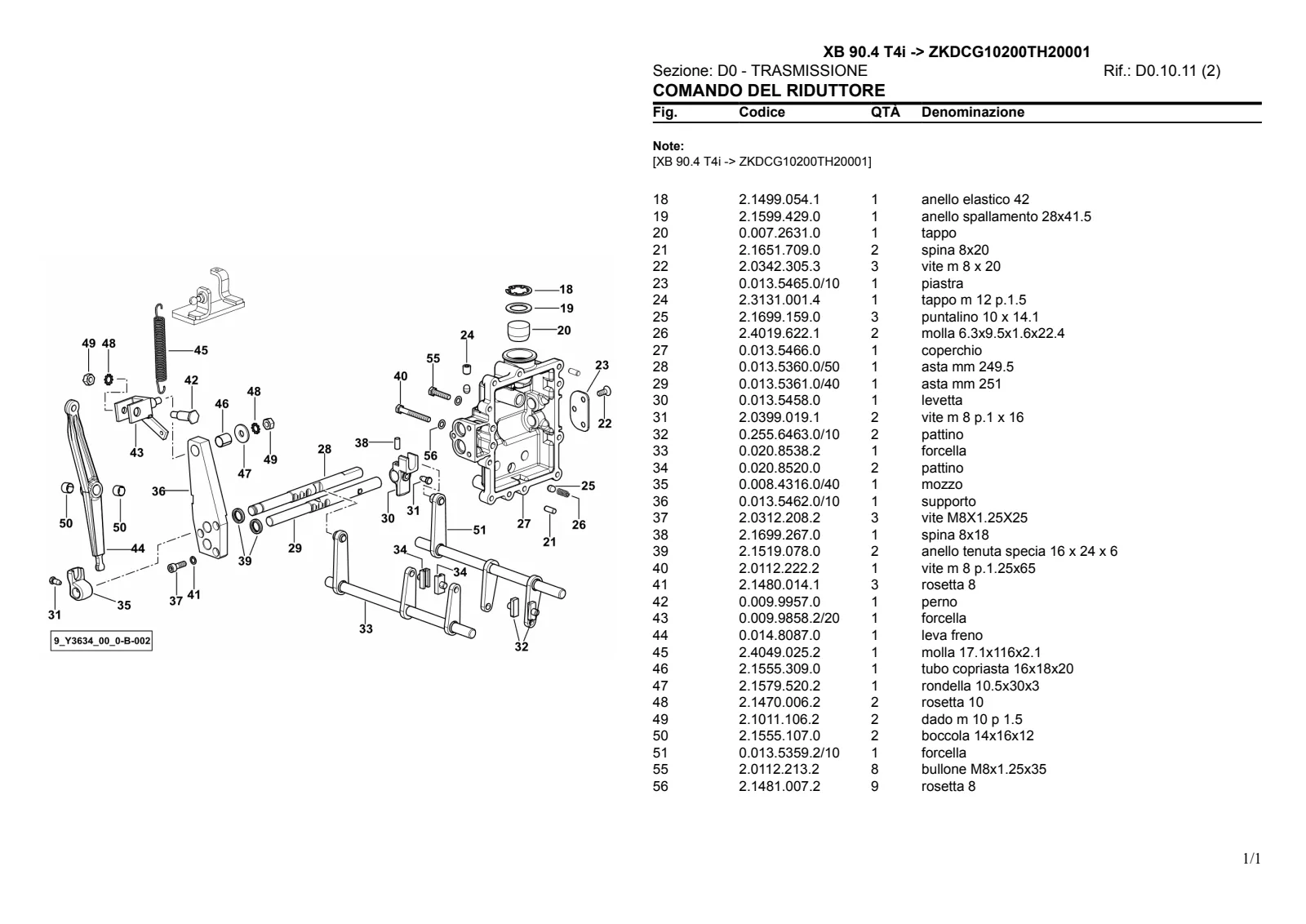 Catalogo ricambi: XB 90.4 T4i → ZKDCG10200TH20001 – parts catalogue sample 1