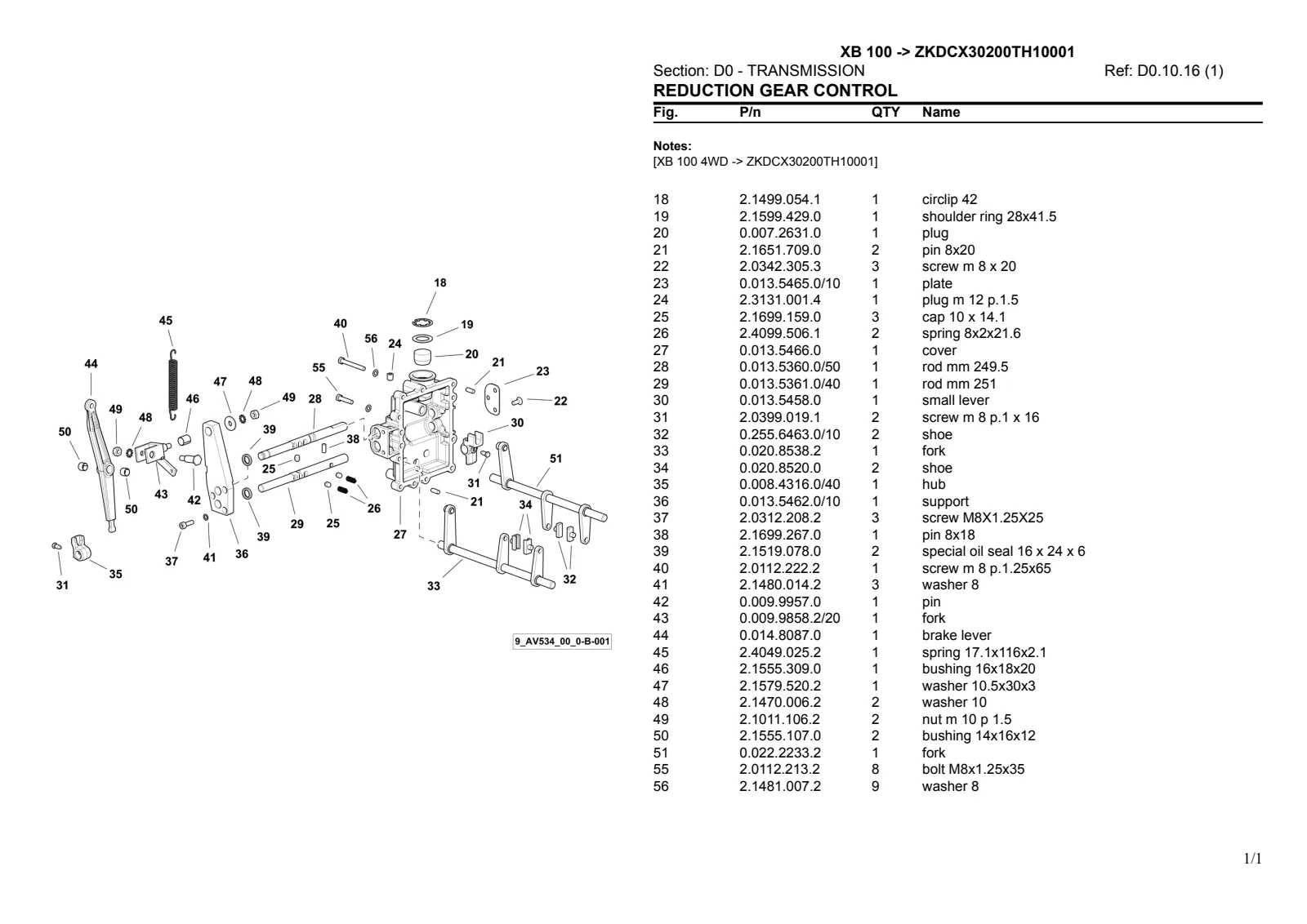 Parts Catalogue: XB 100 → ZKDCX30200TH10001 – parts catalogue sample 1