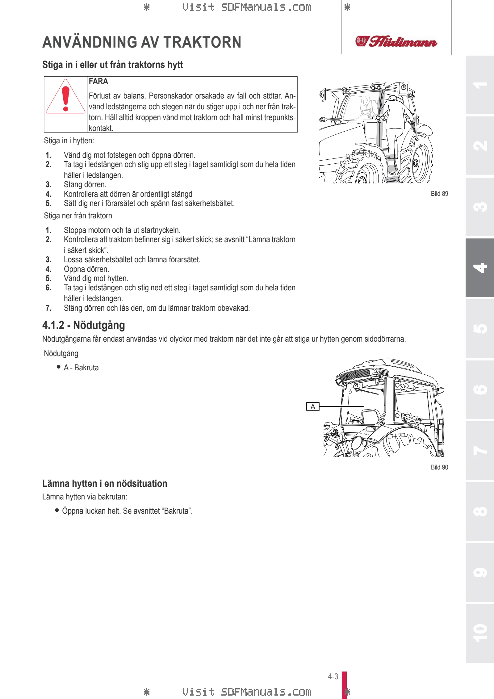 Förarhandbok: XA 70 TRADITION → ZKDCB90200TH50001 – sample manual page 1