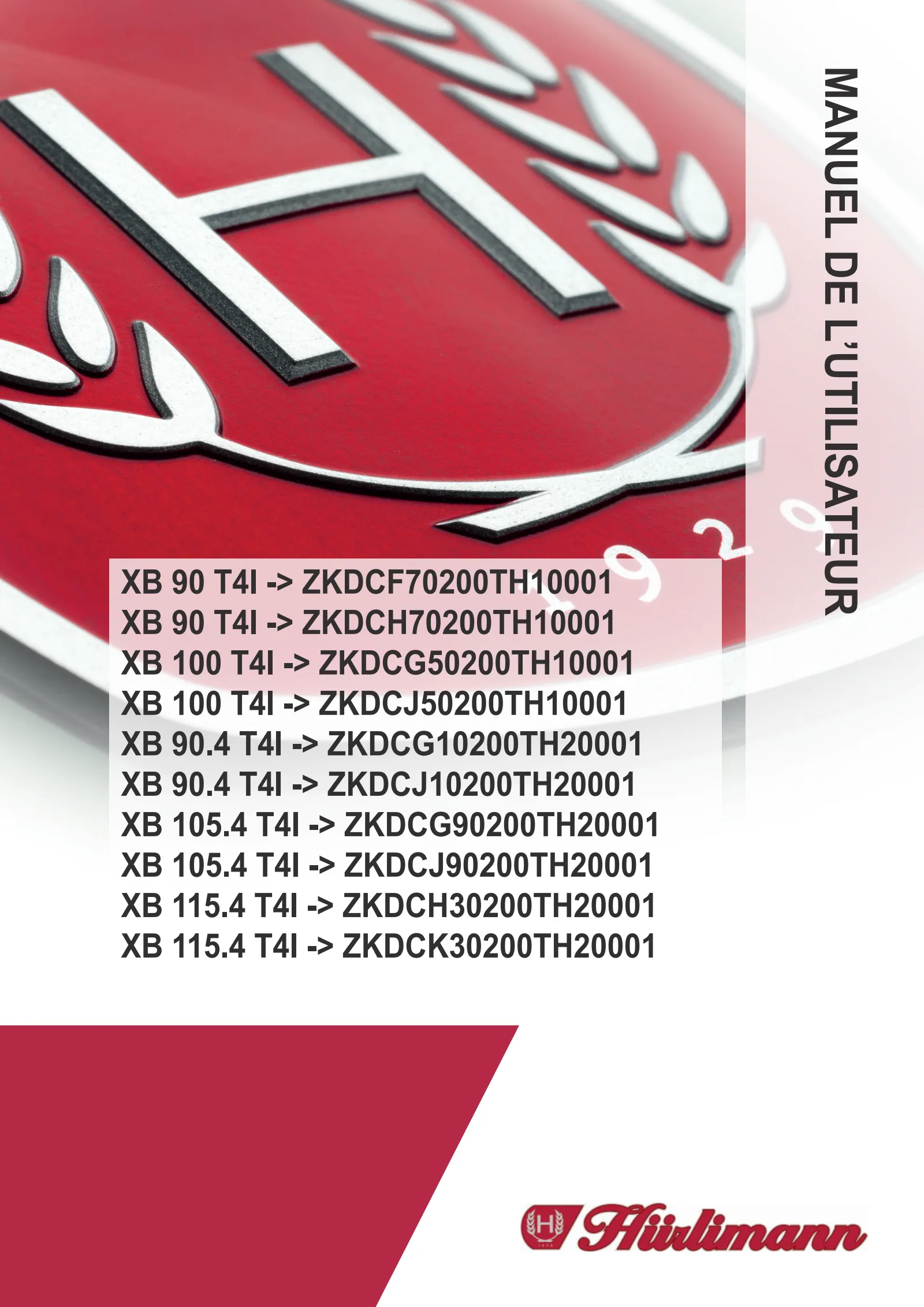 Manuel de l'utilisateur: XB 90 T4i → ZKDCF70200TH10001 – manual cover