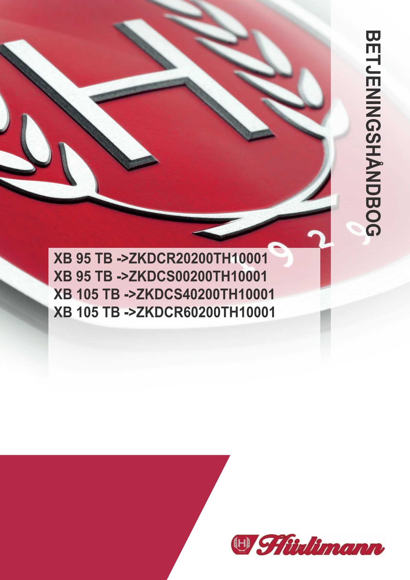 Betjeningshåndbog: XB 95 TB → ZKDCR20200TH10001
