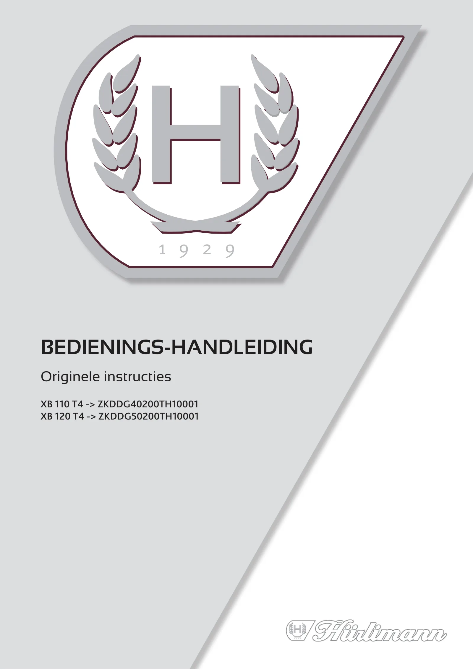 Bedieningshandleiding: XB 110 T4 → ZKDDG40200TH10001