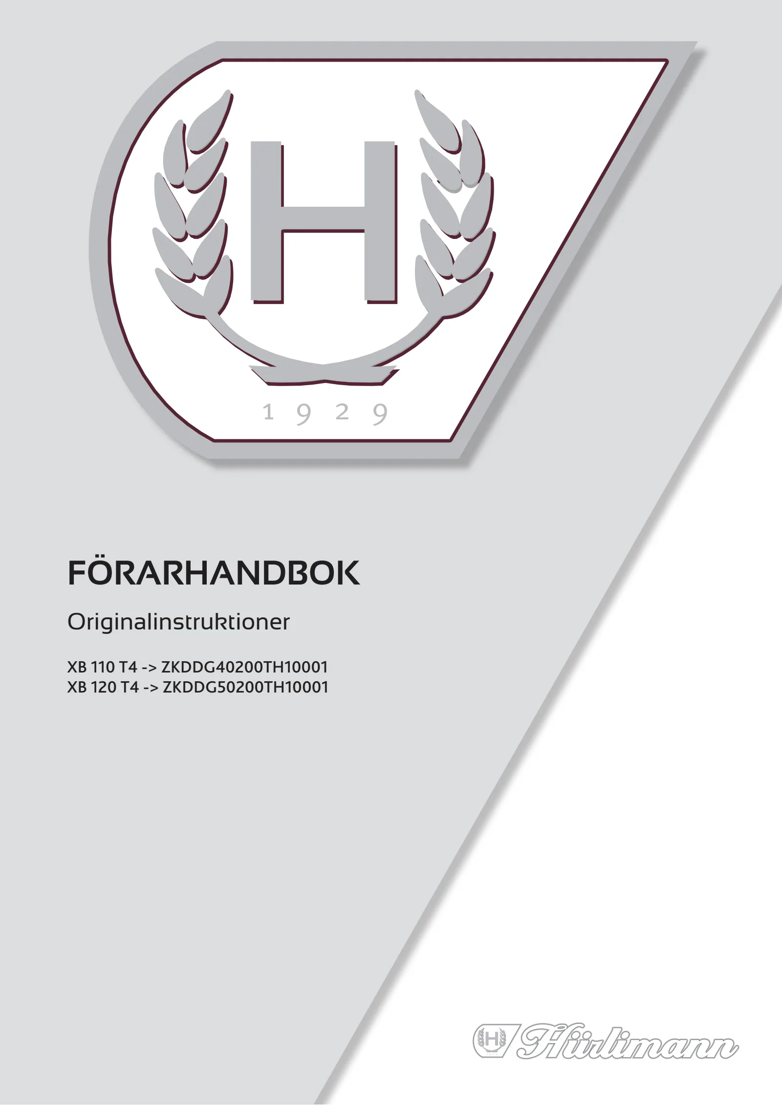 Förarhandbok: XB 110 T4 → ZKDDG40200TH10001