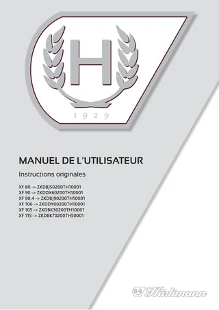 Manuel d'utilisation: XF 80 → ZKDBJ50200TH10001 – manual cover