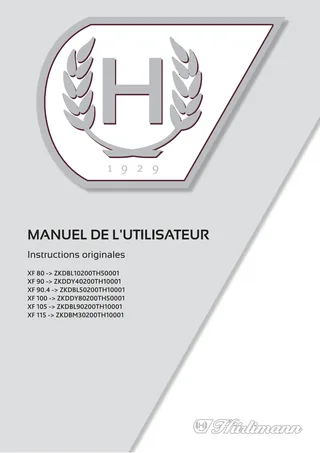 Manuel d'utilisation: XF 80 → ZKDBL10200TH50001 – manual cover