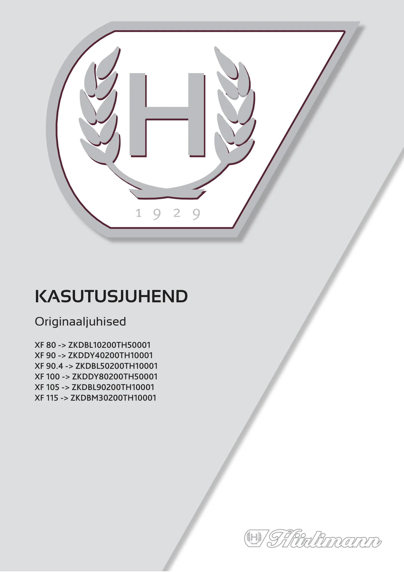 Kasutusjuhend: XF 80 → ZKDBL10200TH50001 – manual cover