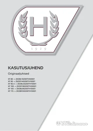 Kasutusjuhend: XF 80 → ZKDBL10200TH50001 – manual cover